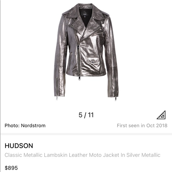 Hudson Jeans Jackets & Blazers - Hudson metallic leather moto jacket